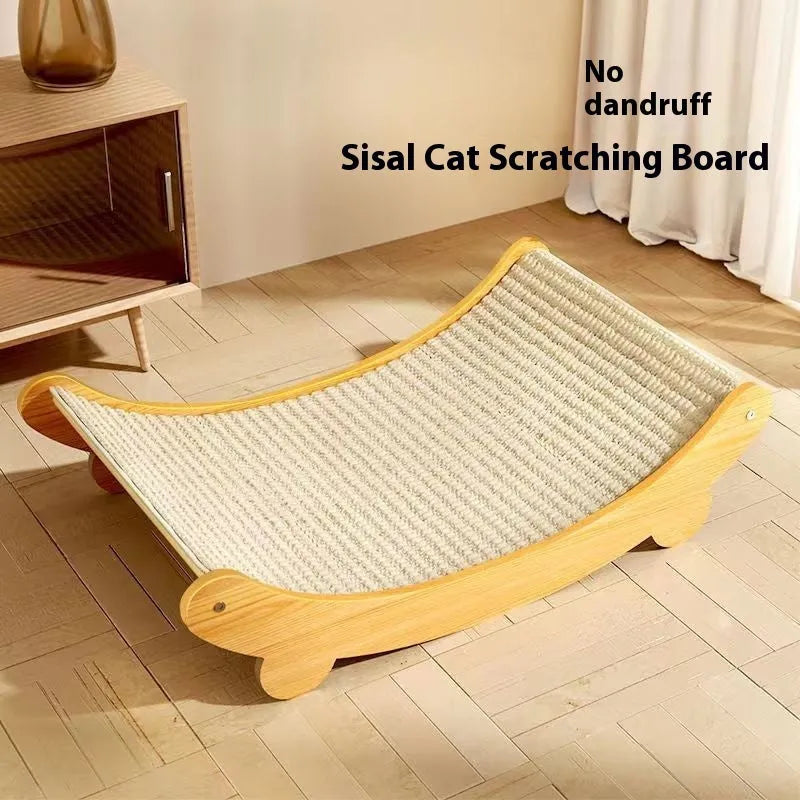Sisal cat scratch board with natural texture in pastoral design