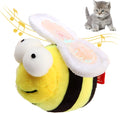 Yellow bee-shaped electronic cat toy with motion-activated squeaking sounds