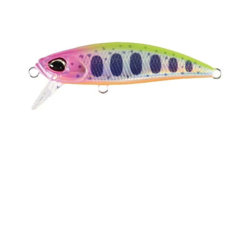Tossing Japanese Submerged Mino 48mm hard fishing lure in selected colour for mandarin fish and snakehead.