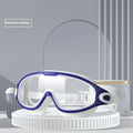 HD waterproof anti-fog plating swimming goggles with plain transparent large frame for adults