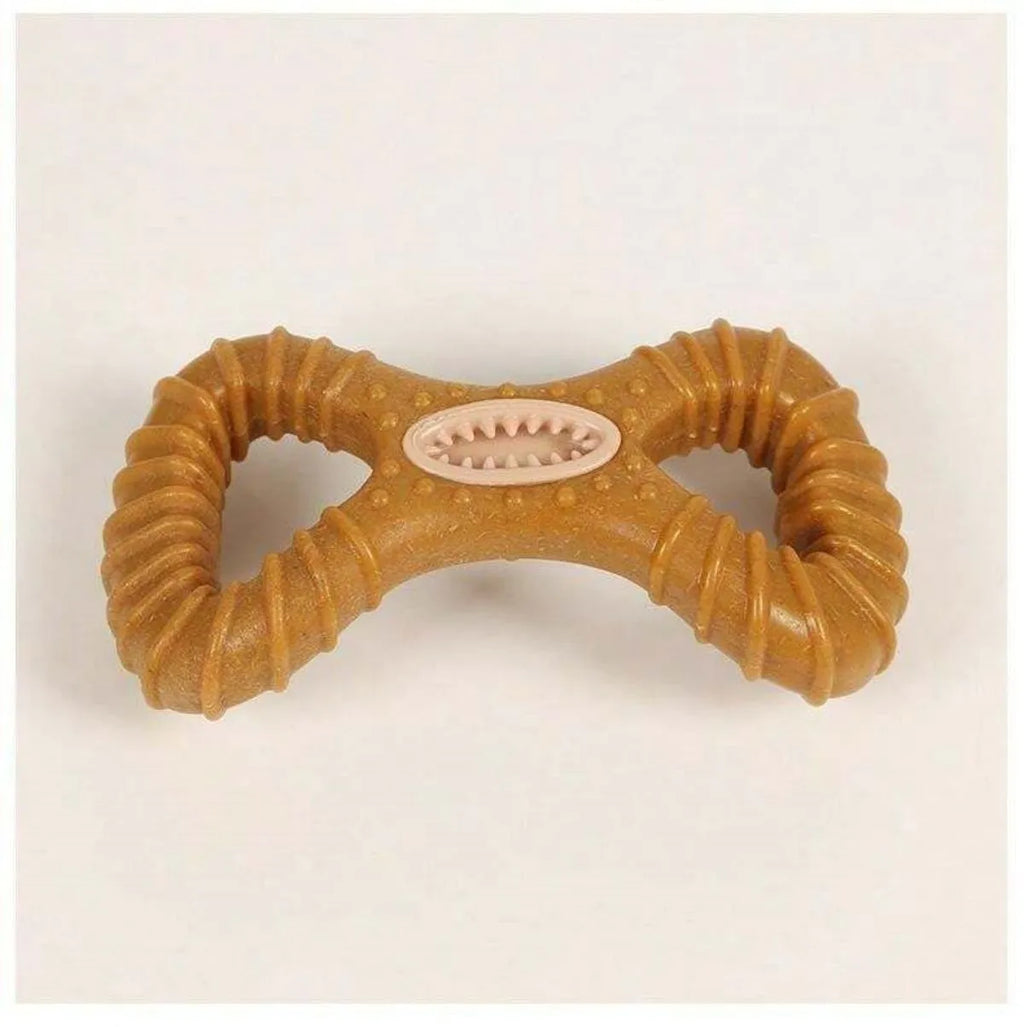 Durable dog chew bone toy in 8-shape and Y-shape designs for teeth cleaning
