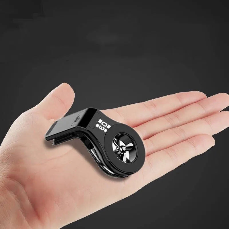 Universal magnetic car phone holder mounted on vehicle air vent with adjustable bracket and fragrance slots