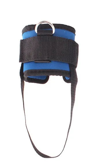 Cotton foot rope ankle strap in black with thickened diving cotton and steel buckle for leg training