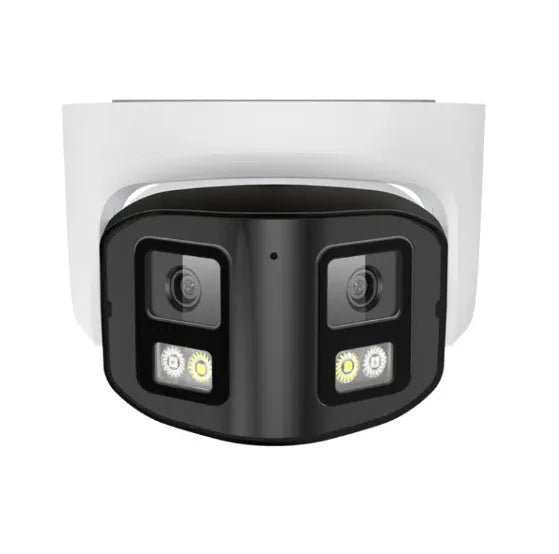 4MP dual-lens IP safety belt panoramic CCTV webcam with dimensions 124x72x201mm