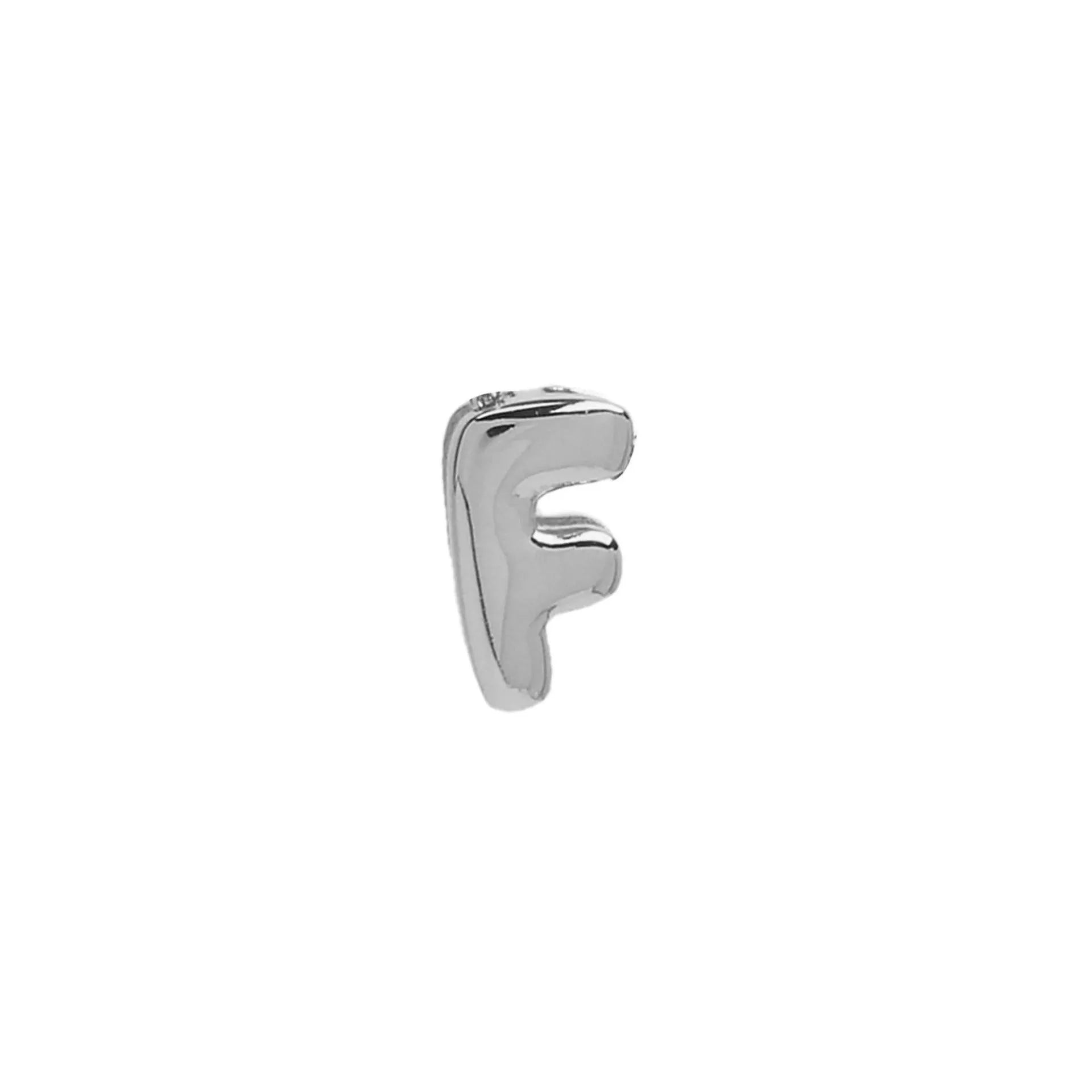 18k brass smooth surface bubble letter bracelet with pendant in gold colour on copper alloy