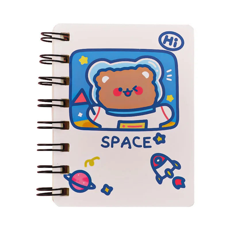 Astronaut Flipped Portable Pocket Flipper Notebook in A6 size with space-themed illustrated cover