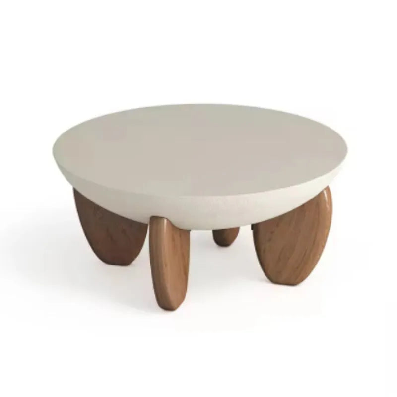 White solid wood coffee table with adjustable height legs and built-in storage compartment