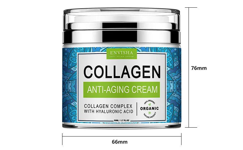 50g collagen cream with retinol and Vitamin E in a white tub, front view