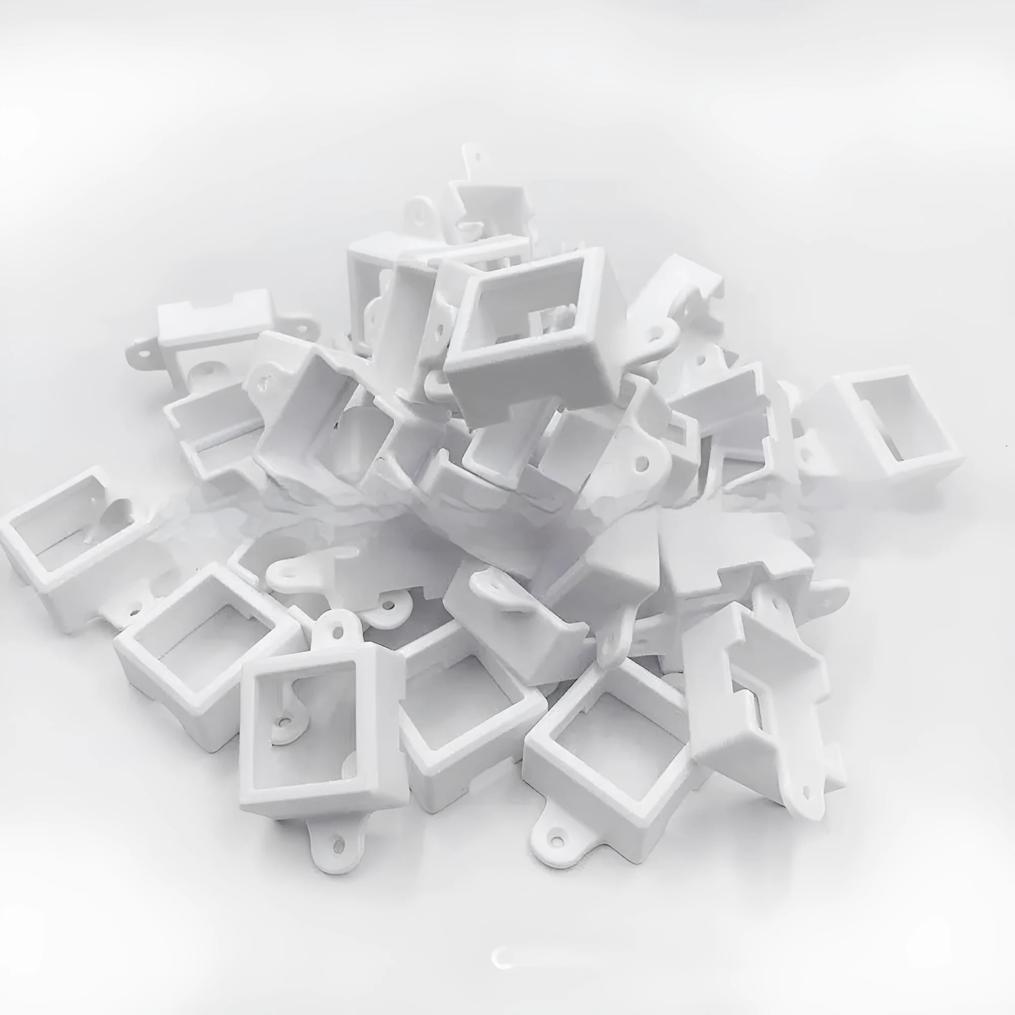 White plastic LED protective lampshade measuring 1.7cm by 6cm on a plain background.