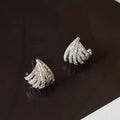 Geometric line design earrings with electroplated platinum colour finish