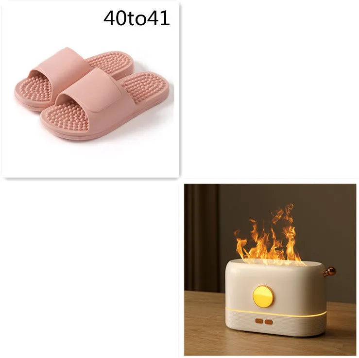 USB desktop humidifier with simulation flame effect and 200ml water tank in black colour