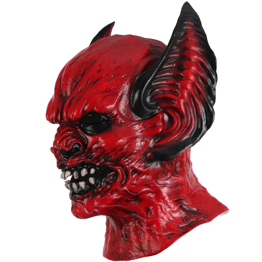 Red bat horror mask made from RP foam for Halloween and costume parties