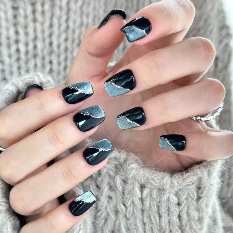 Sweet Girl style press-on false nails with adhesive tabs in a random mix of colours