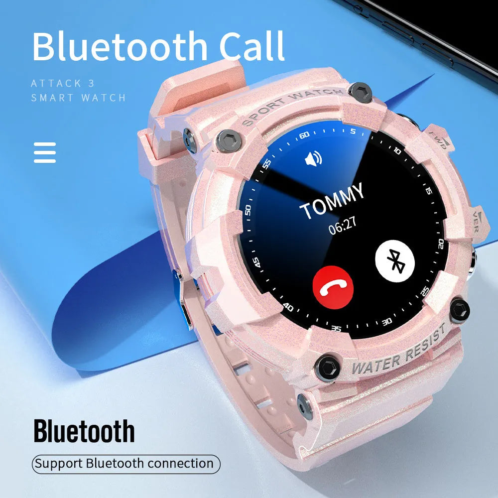 ATTACK 3 IP67 waterproof Bluetooth sports watch with colour screen on wrist.