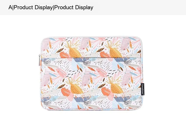 White waterproof PU leather laptop inner sleeve for 14 inch computers on a plain background.