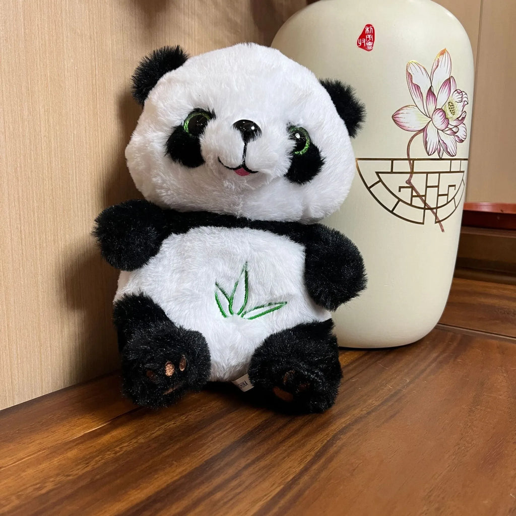 23cm cute panda plush toy with breathing music and glowing features for children aged 4-6