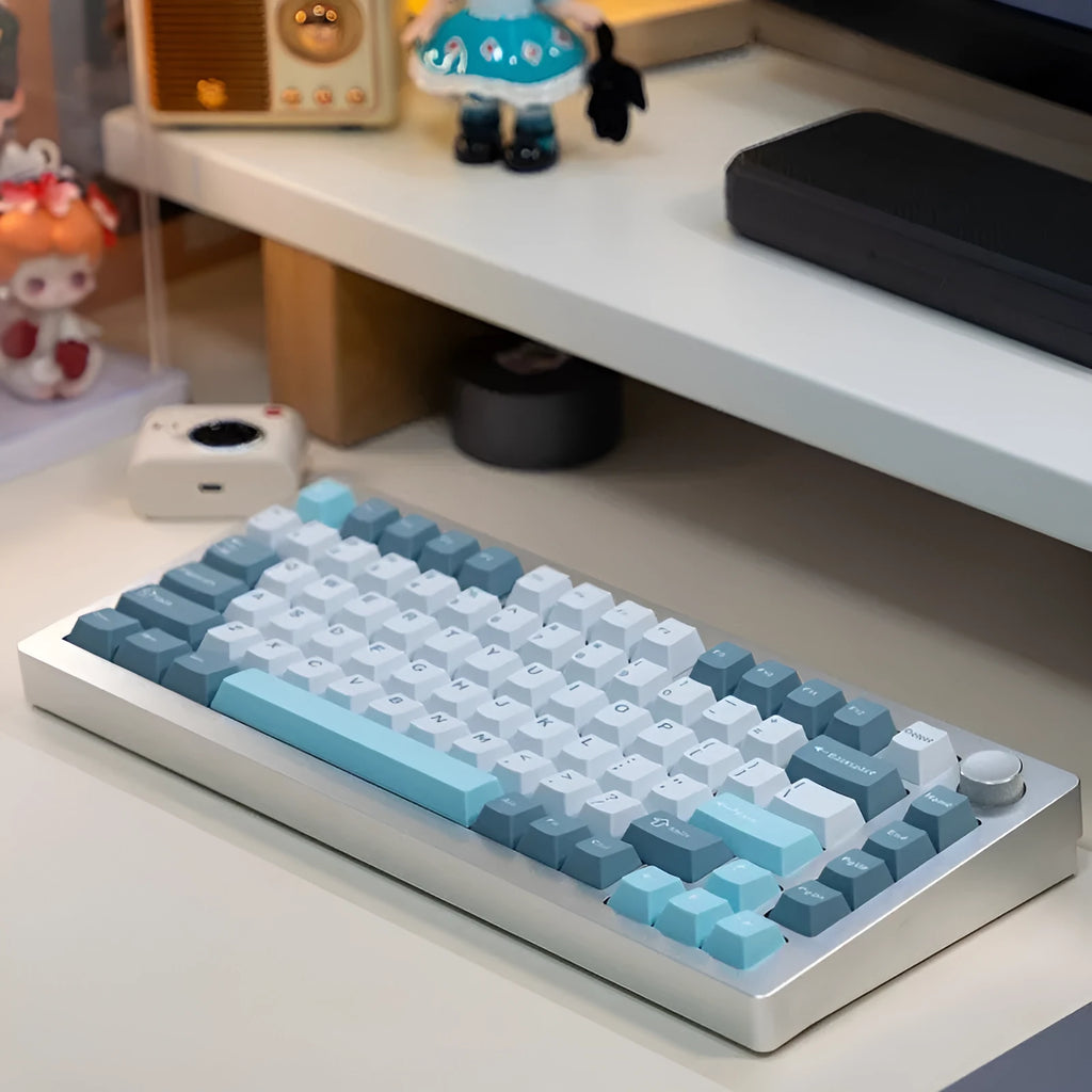 Heiji Snake aluminium mechanical keyboard kit with key puller and switch puller on a desk