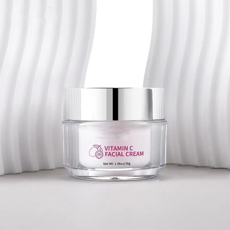 30g Vitamin C face cream in a white 6cm square jar.