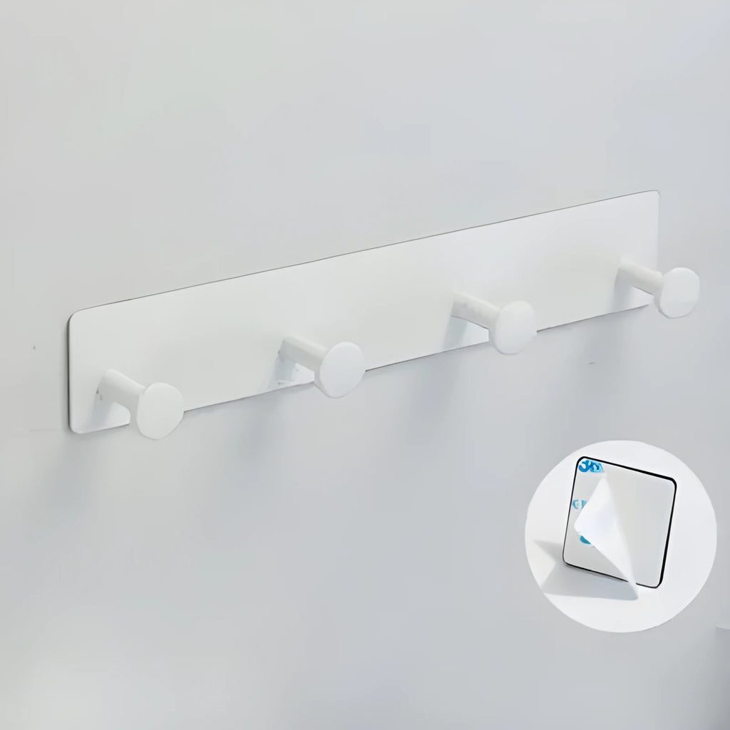 Punch-free screwless shower door hook with mushroom-shaped hooks in three size options