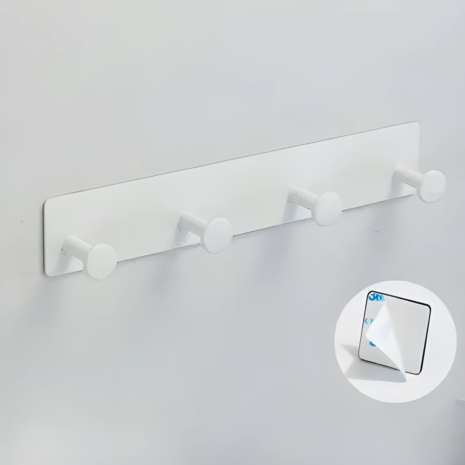 Punch-free screwless shower door hook with mushroom-shaped hooks in three size options