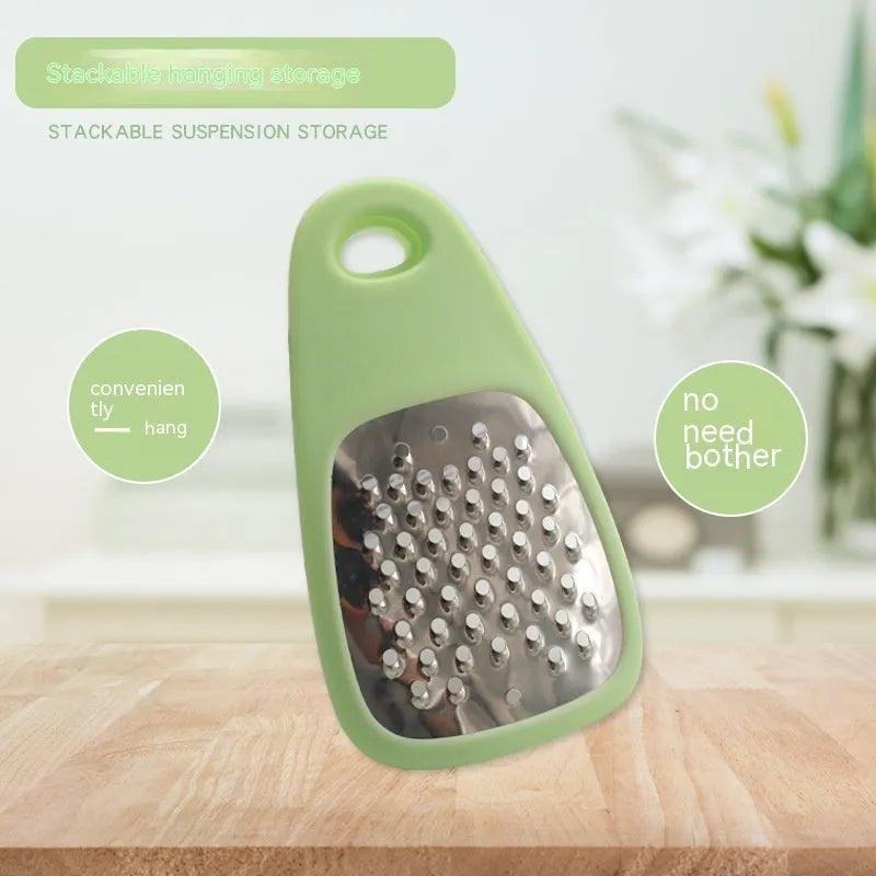 Six-piece kitchen gadget set with slicing knife, peeler, garlic masher, and bottle opener in colour box packaging