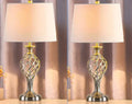 European style alloy bedside table lamp with touch dimming controls and USB charging socket