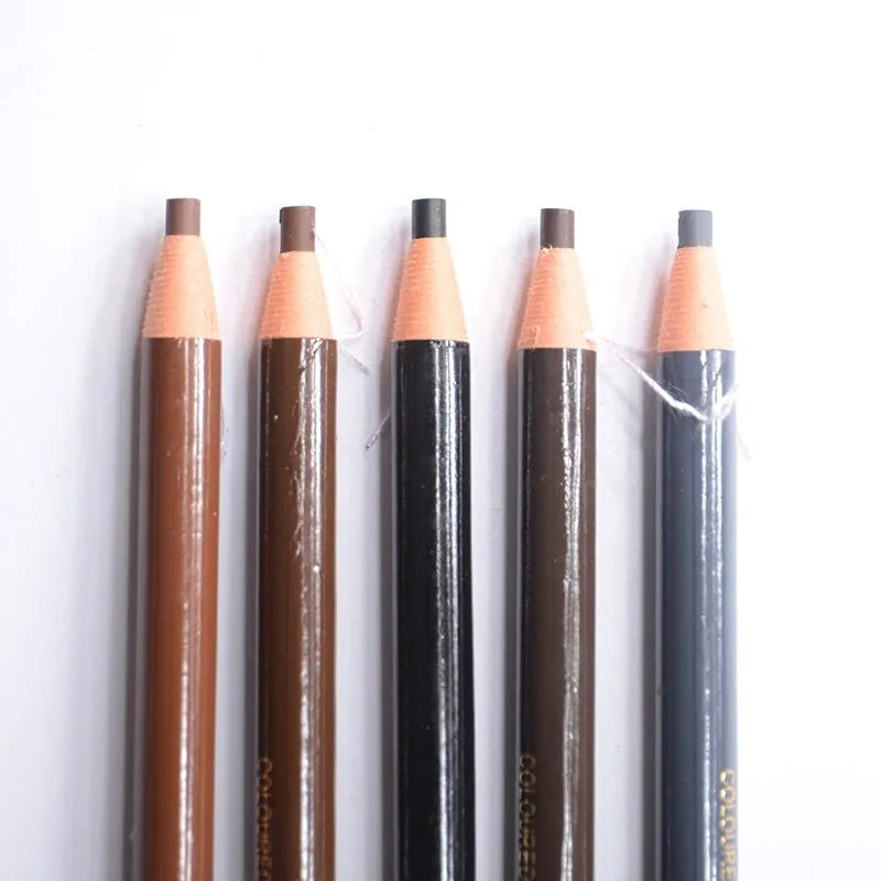 Brown microblading eyebrow pen with waterproof formula, fine tip, and protective cap, 2.8g, three shades available