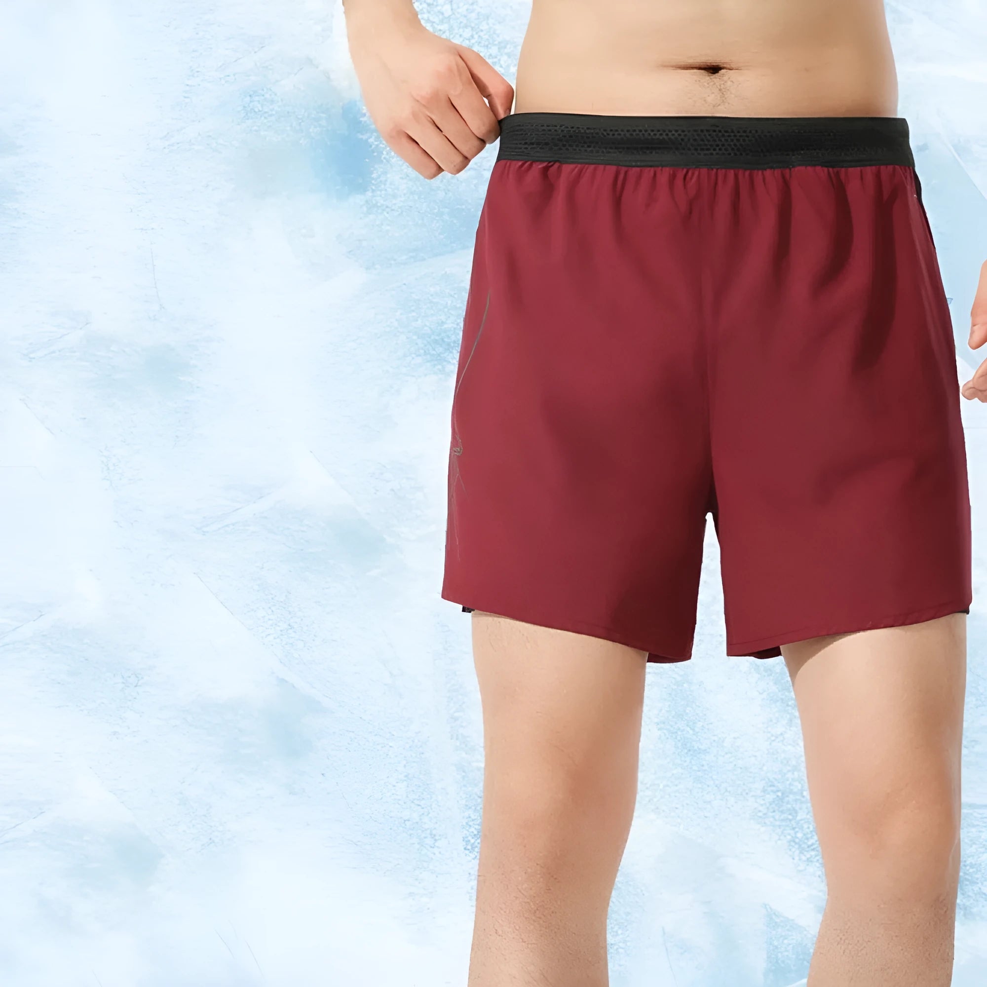 Men's basketball shorts in solid colours with low waist design and shorts length
