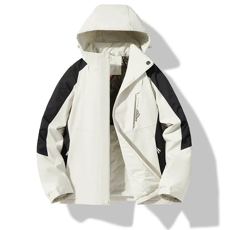 Thick warm cotton-padded jacket for women, windproof waterproof, puzzle pattern, army green colour