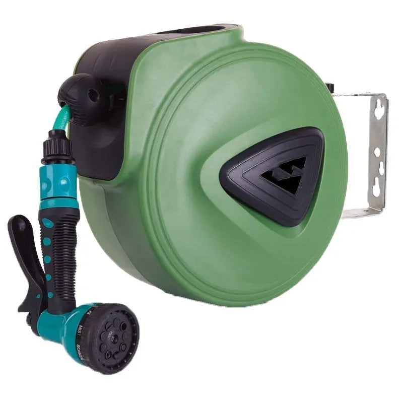 Automatic retractable hose reel with 10 metre PVC water pipe for car washing and garden watering applications