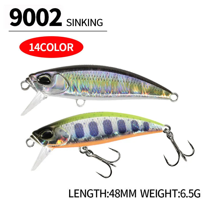 Tossing Japanese Submerged Mino 48mm hard fishing lure in selected colour for mandarin fish and snakehead.
