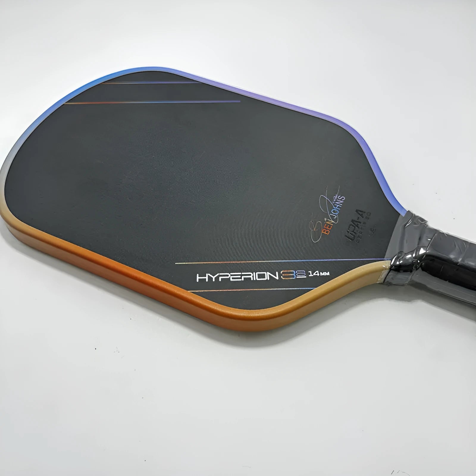 T700 carbon fibre pickleball racket with multicolour matte finish showing 418mm length