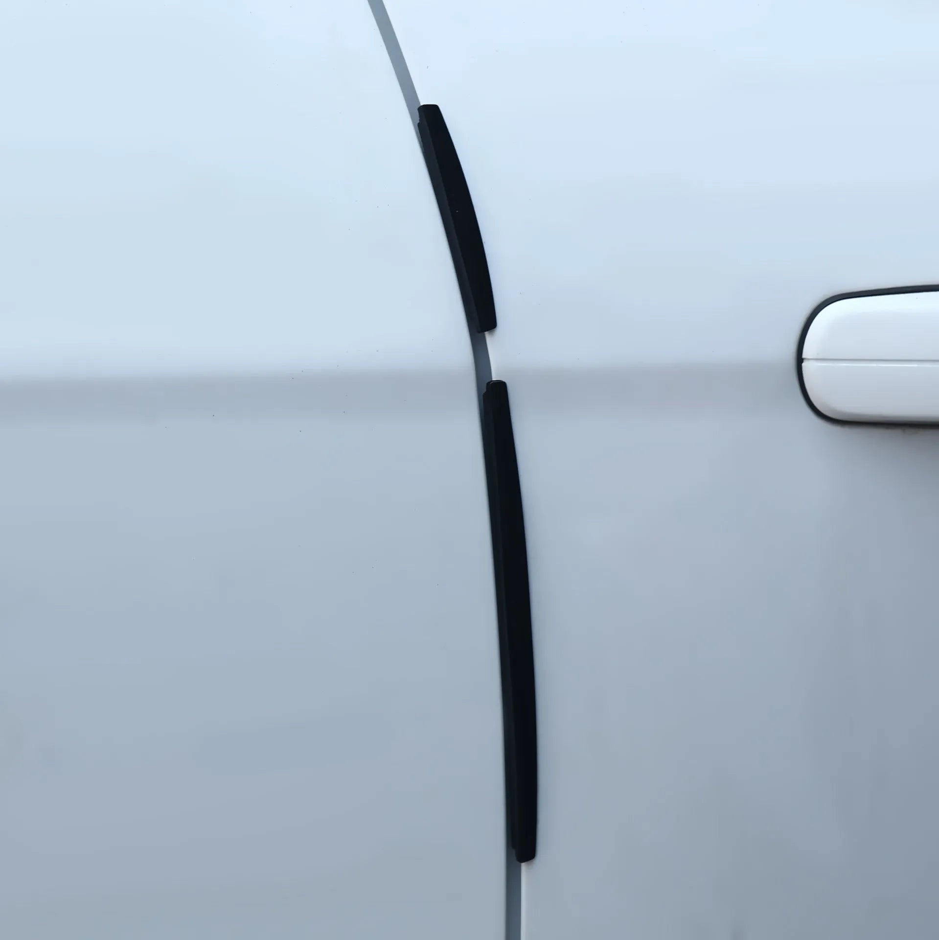 White plastic car door edge anti-collision strip set for vehicle door protection