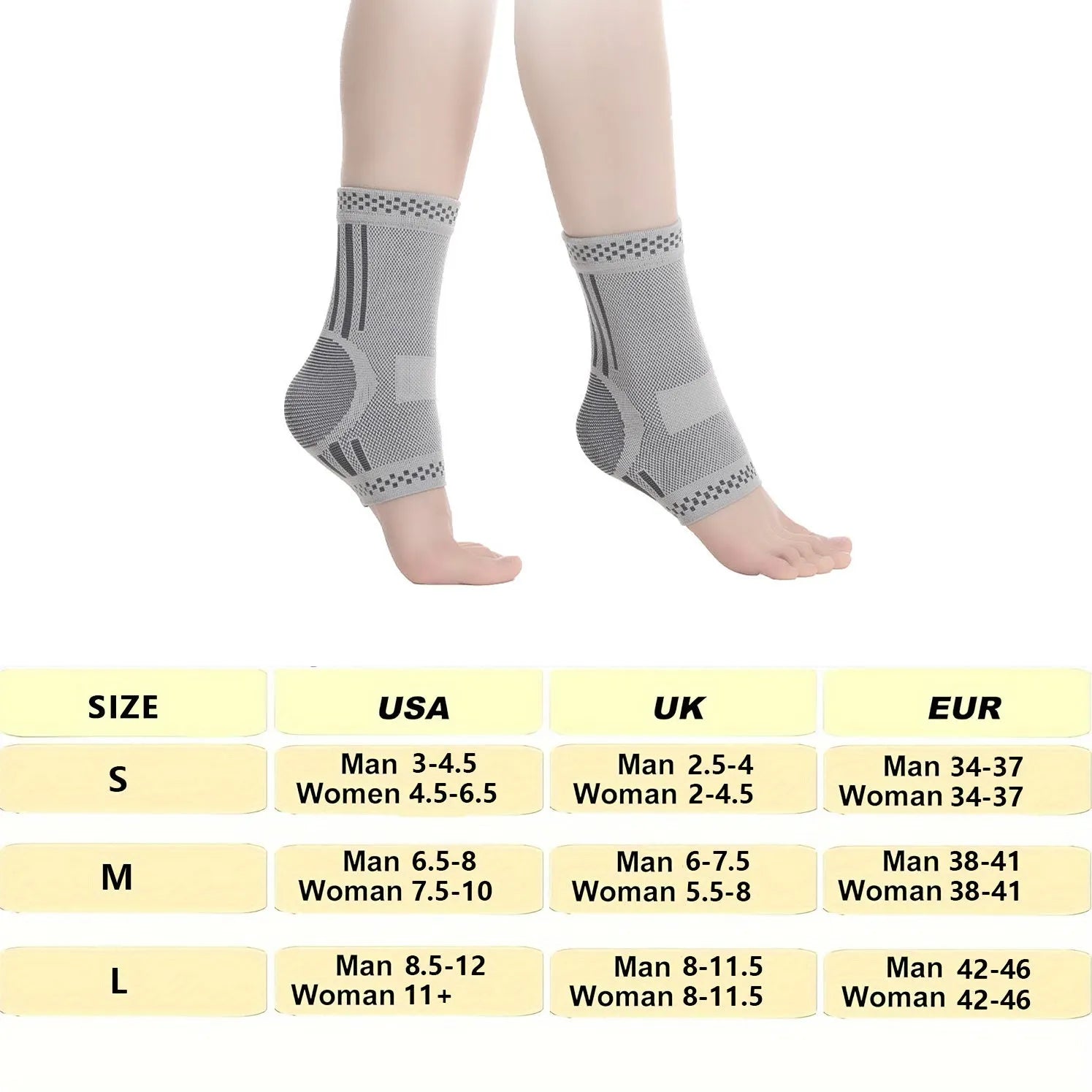 Graphene ankle brace compression sleeve with copper-infused fabric for sprain and tendonitis support