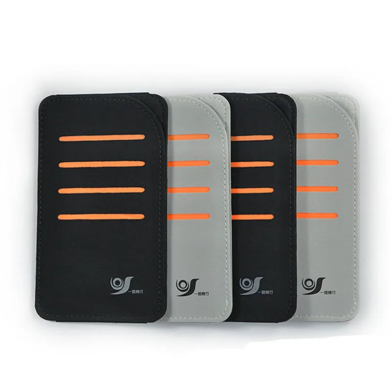 Car sun visor four-pack with storage pouch for vehicle dashboard protection and card organisation