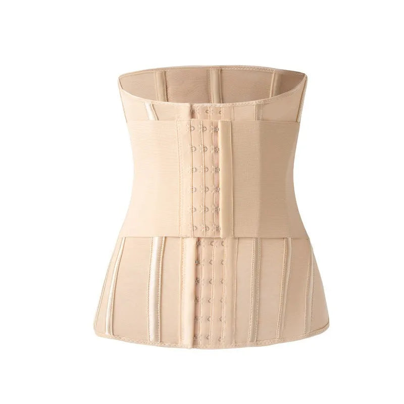 Black nylon belly band waist training belt for tummy slimming support during fitness activities