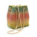 Soft rhinestone bucket bag with sparkling fabric texture in a selected colour