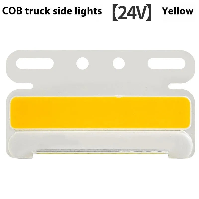 Waterproof aluminium alloy COB LED truck side marker light in red, yellow, green, blue, or white for 12V/24V vehicles