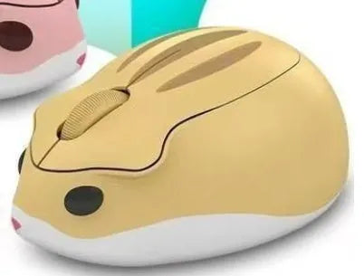 Hamster Wireless Bluetooth Mouse in three colours: yellow, pink, and gray mute options