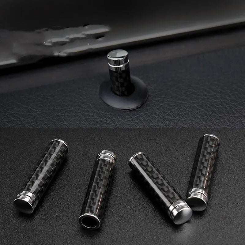 Set of four carbon fibre car interior door handle decorative covers for direct replacement
