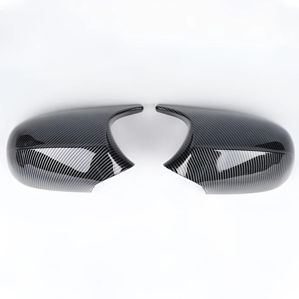 Pair of black ABS plastic rearview mirror shells for BMW 3 Series E90 replacement