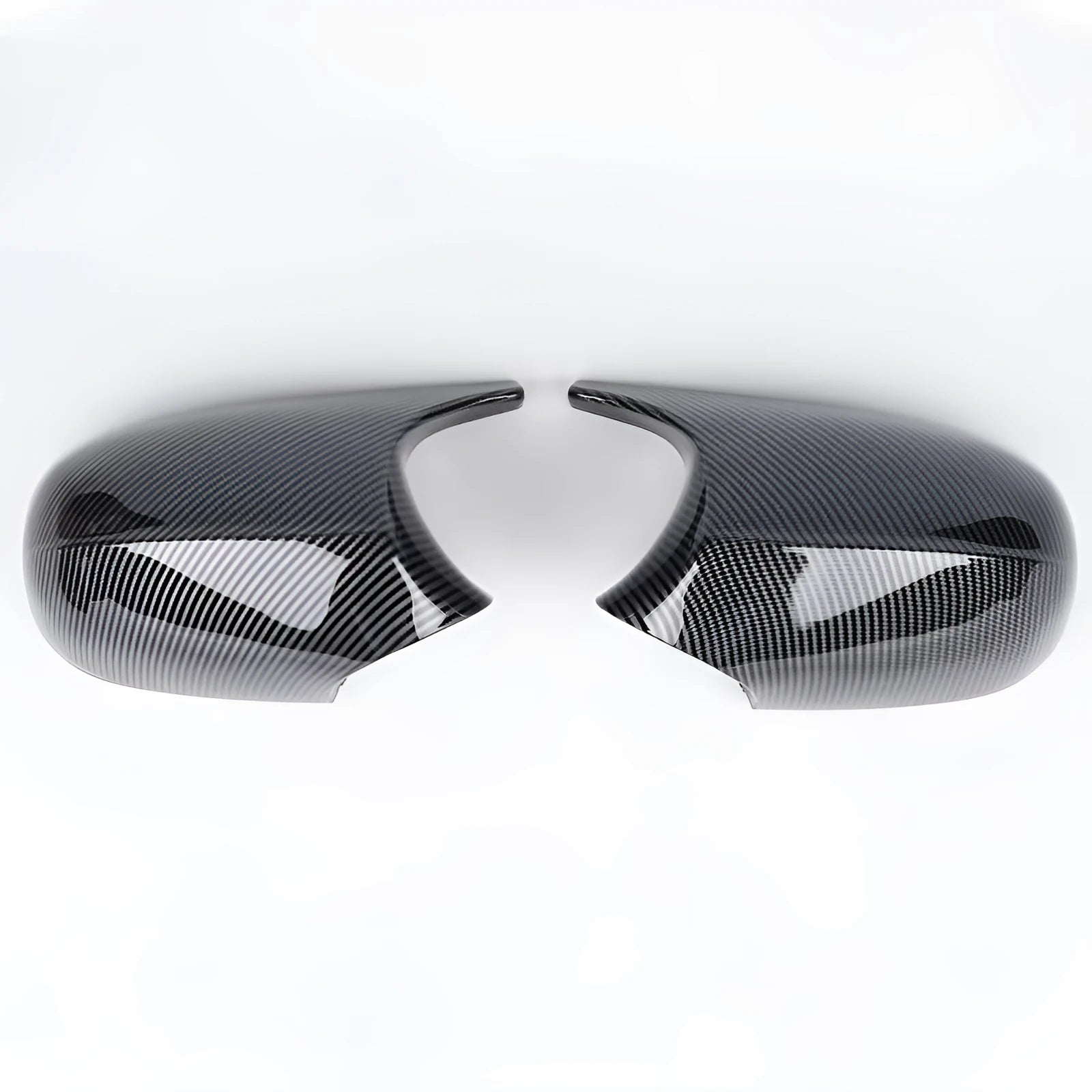 Pair of black ABS plastic rearview mirror shells for BMW 3 Series E90 replacement