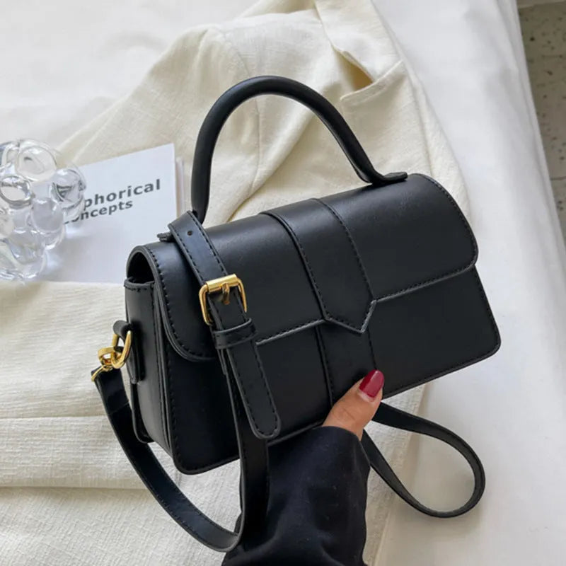 Women's beige PU leather messenger bag with horizontal file organiser and sandwich pocket