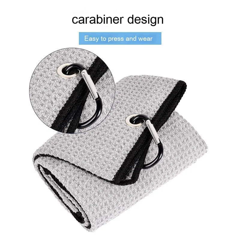 Waffle weave golf ball cleaning towel showing textured surface in available colours