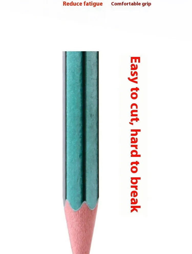 Green Rod 10-piece pencil set with HB and 2B grades and hexagonal wooden pencils