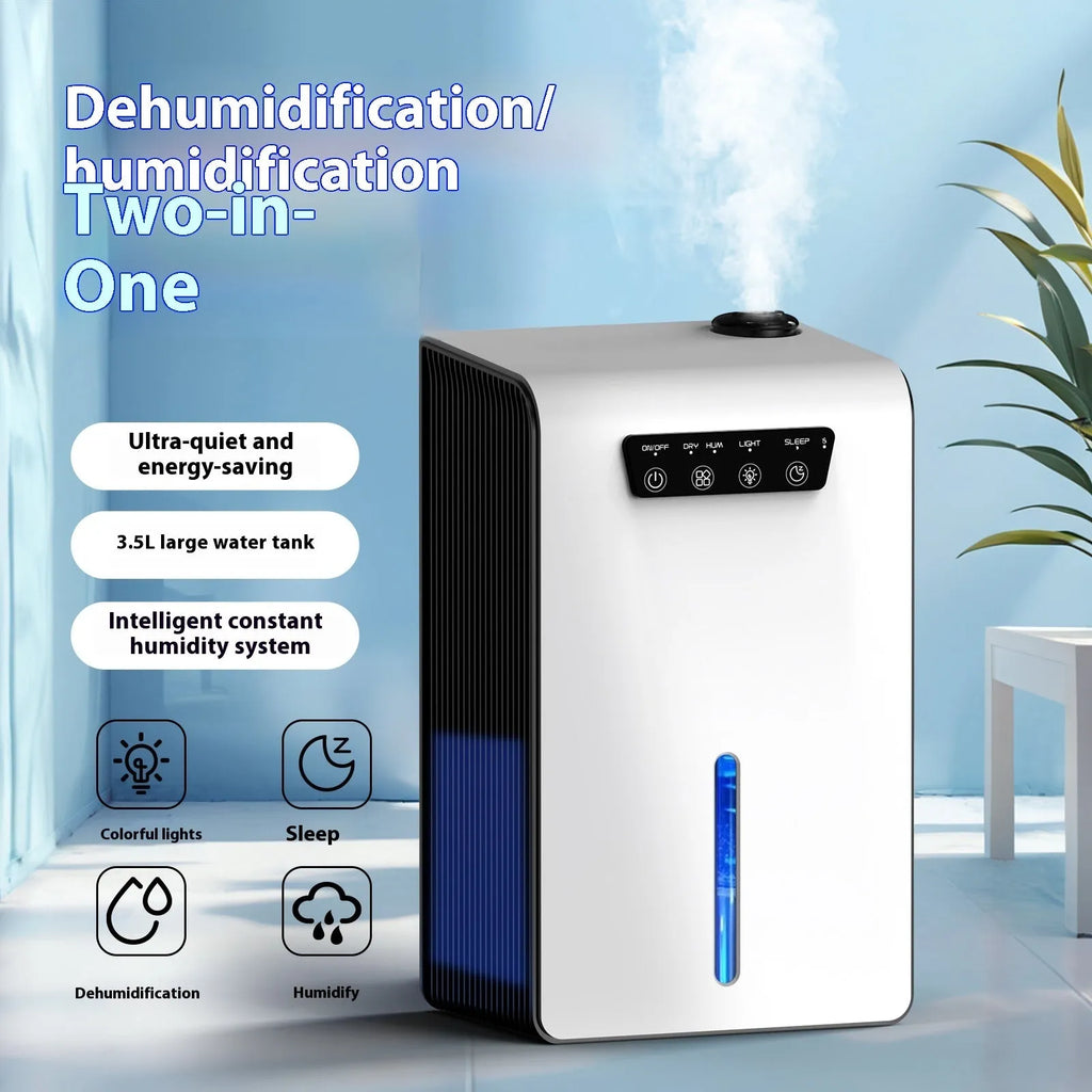 Milky white household dehumidifier with water reservoir for bedrooms up to 20 square metres.