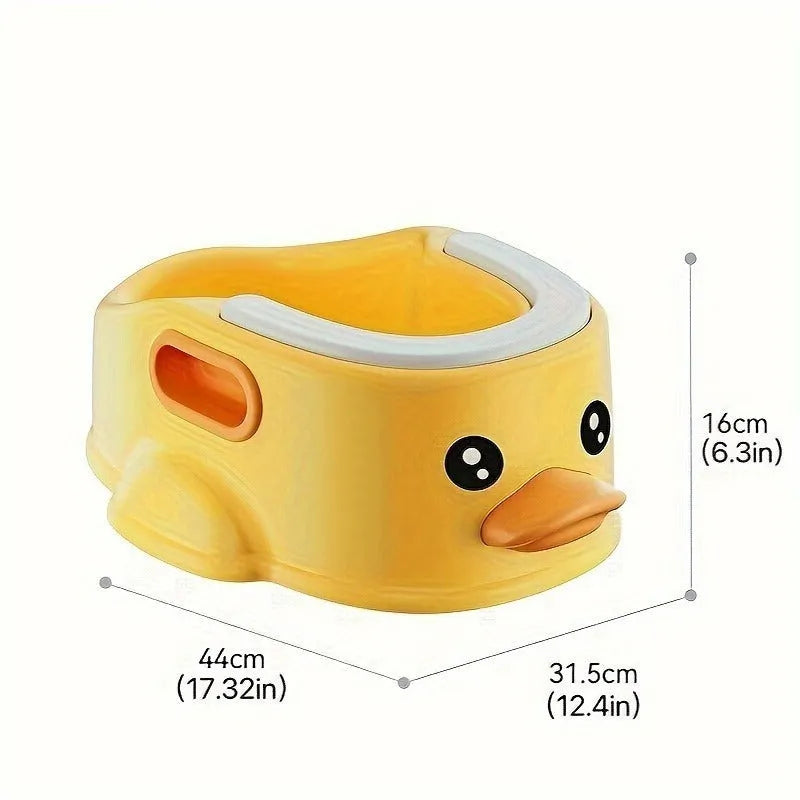 Blue PVC duck-shaped bathtub for washing a small dog or cat.
