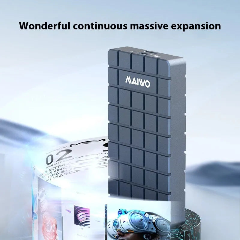 USB4 aluminium hard disk enclosure for M.2 NVMe SSDs measuring 50x118mm