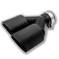 Black carbon fibre car exhaust pipe with double outlet tail nozzle, 250mm dimension