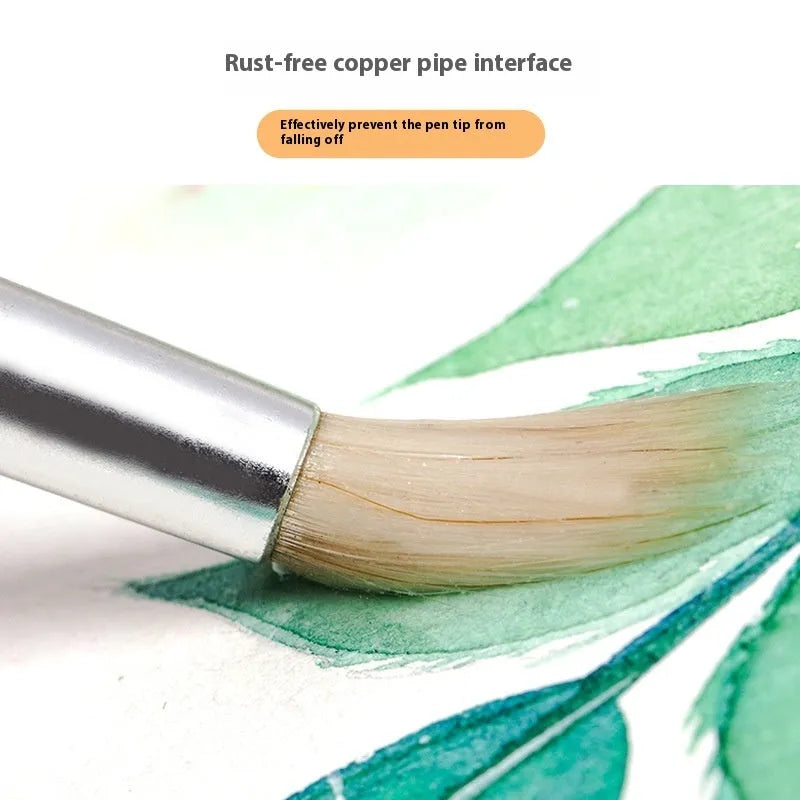 Six wooden hook artistic brushes for line painting and detailed craft work in conventional colours